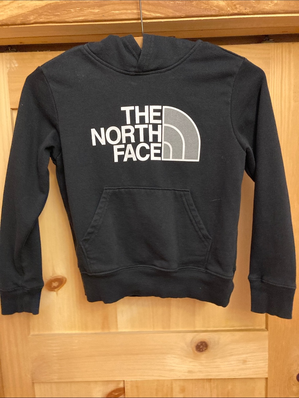 The North Face Kids Black Hoodie with White Logo Graphic